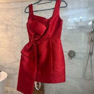 Elliatt Red Sheath Dress with Square Neck and Sleeveless Design for Cocktail